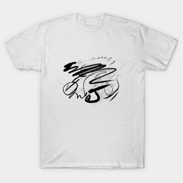 Black Scribbles T-Shirt by MamaYola